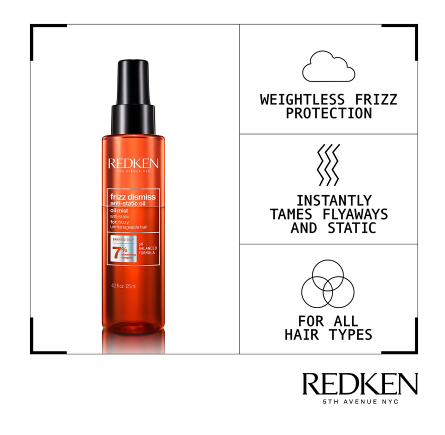 REDKEN – Frizz Dismiss Anti-Static Oil Mist - Anti-Frizz & Anti-Static Lightweight Oil Spray